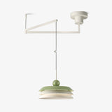Modern Morandi Layered Pendant Lamp with Adjustable Swing Arm LED Acrylic Hanging Light