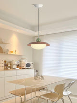 Modern Morandi Layered Pendant Lamp with Adjustable Swing Arm LED Acrylic Hanging Light