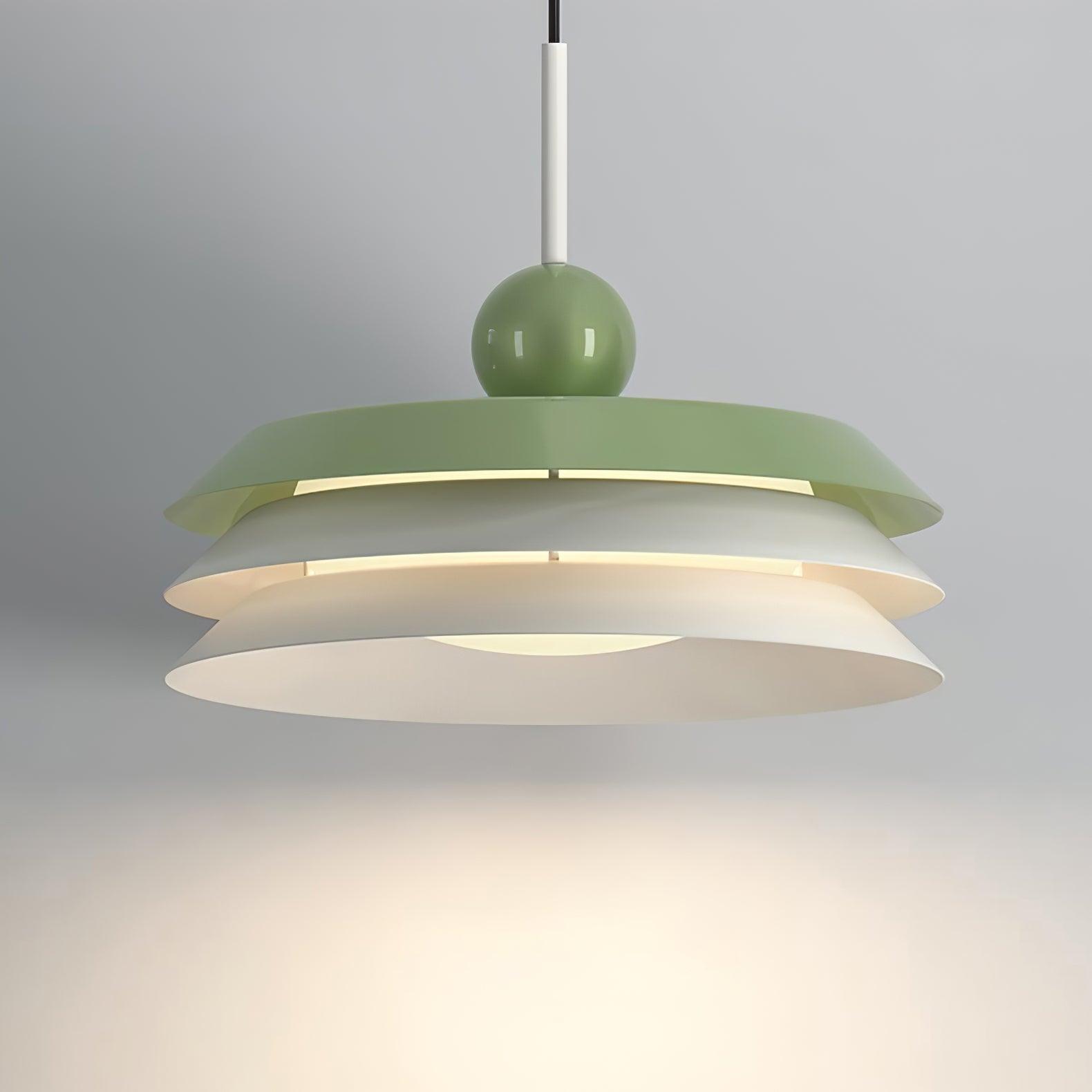 Modern Morandi Layered Pendant Lamp with Adjustable Swing Arm LED Acrylic Hanging Light