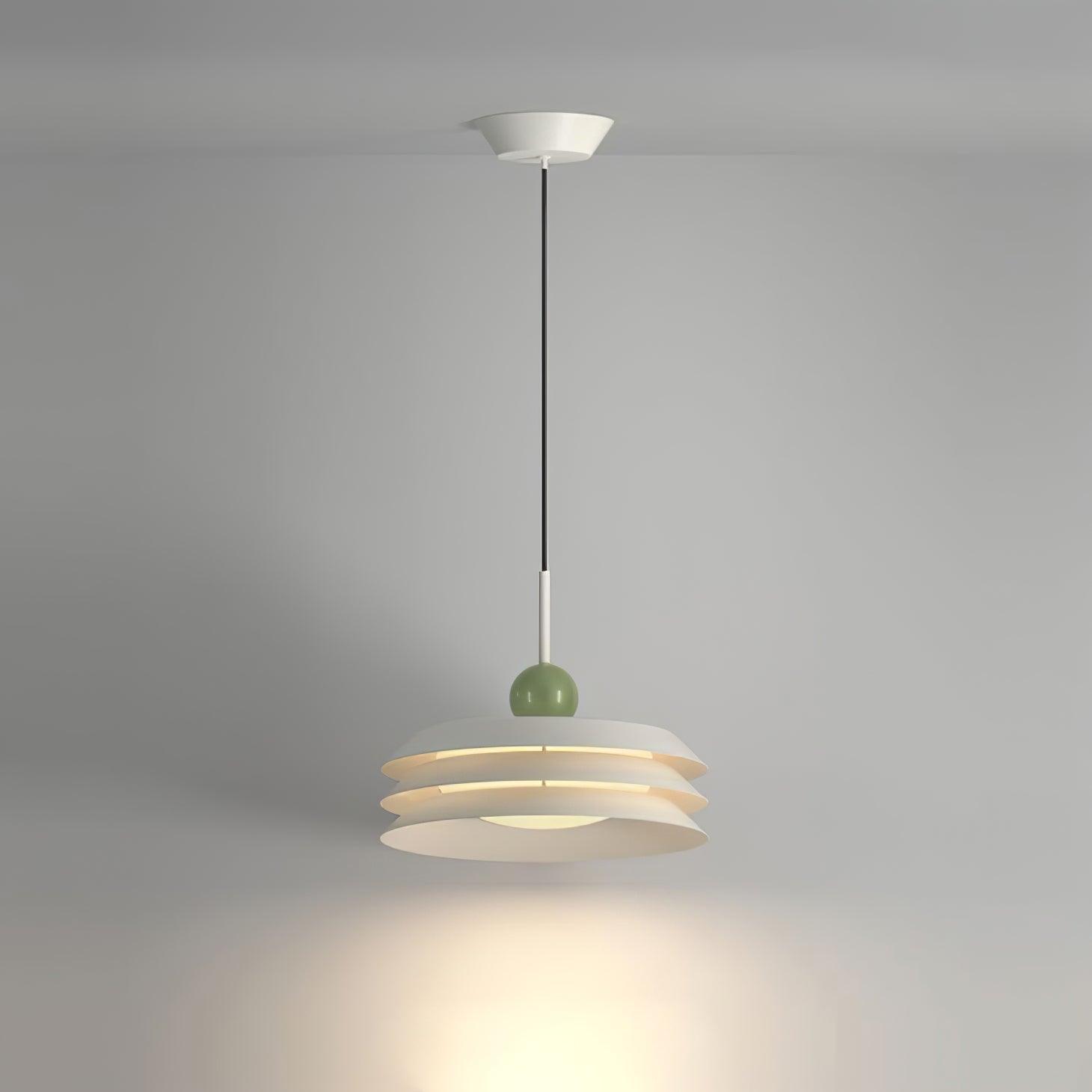 Modern Morandi Layered Pendant Lamp with Adjustable Swing Arm LED Acrylic Hanging Light