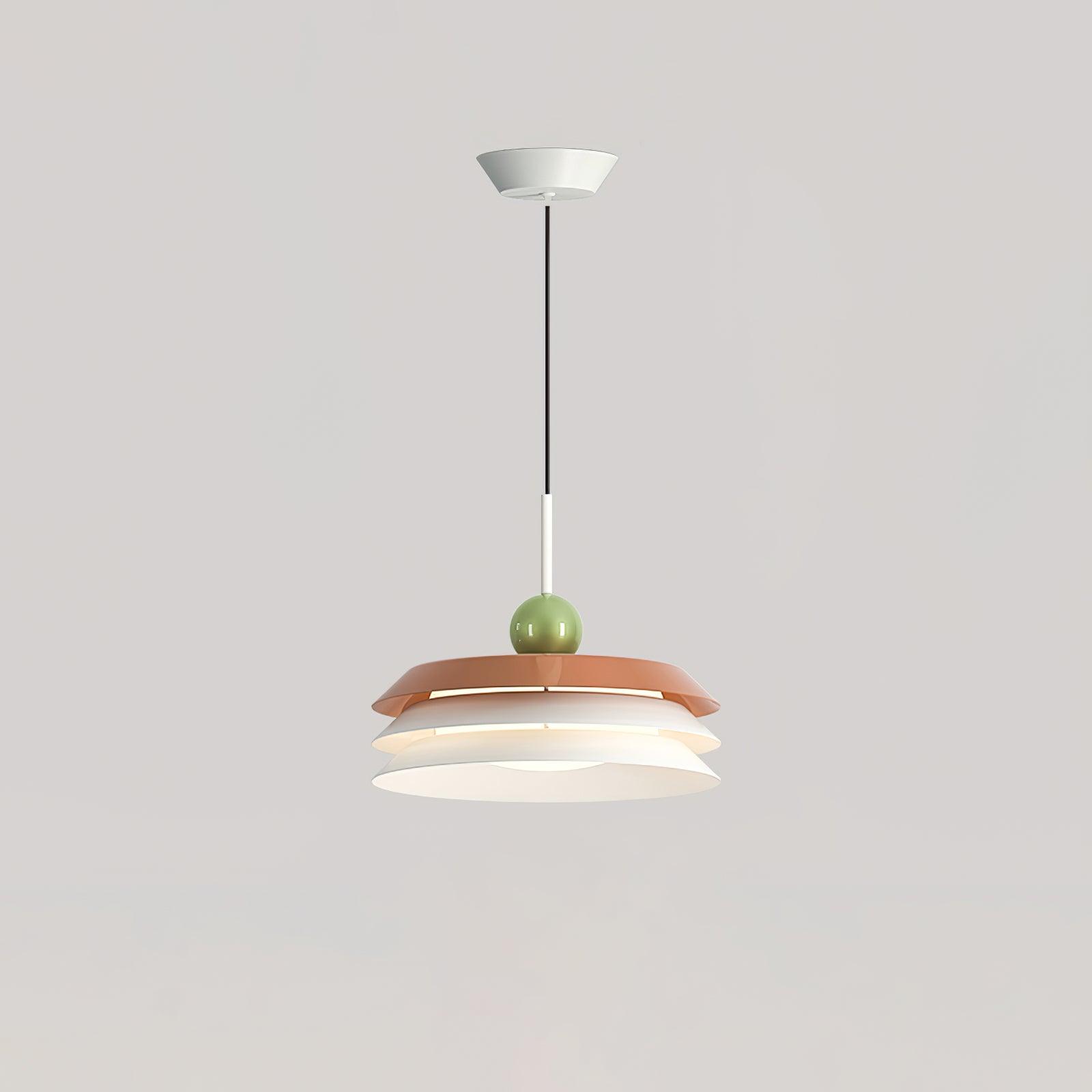 Modern Morandi Layered Pendant Lamp with Adjustable Swing Arm LED Acrylic Hanging Light