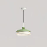 Modern Morandi Layered Pendant Lamp with Adjustable Swing Arm LED Acrylic Hanging Light