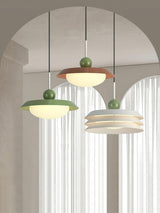 Modern Morandi Layered Pendant Lamp with Adjustable Swing Arm LED Acrylic Hanging Light