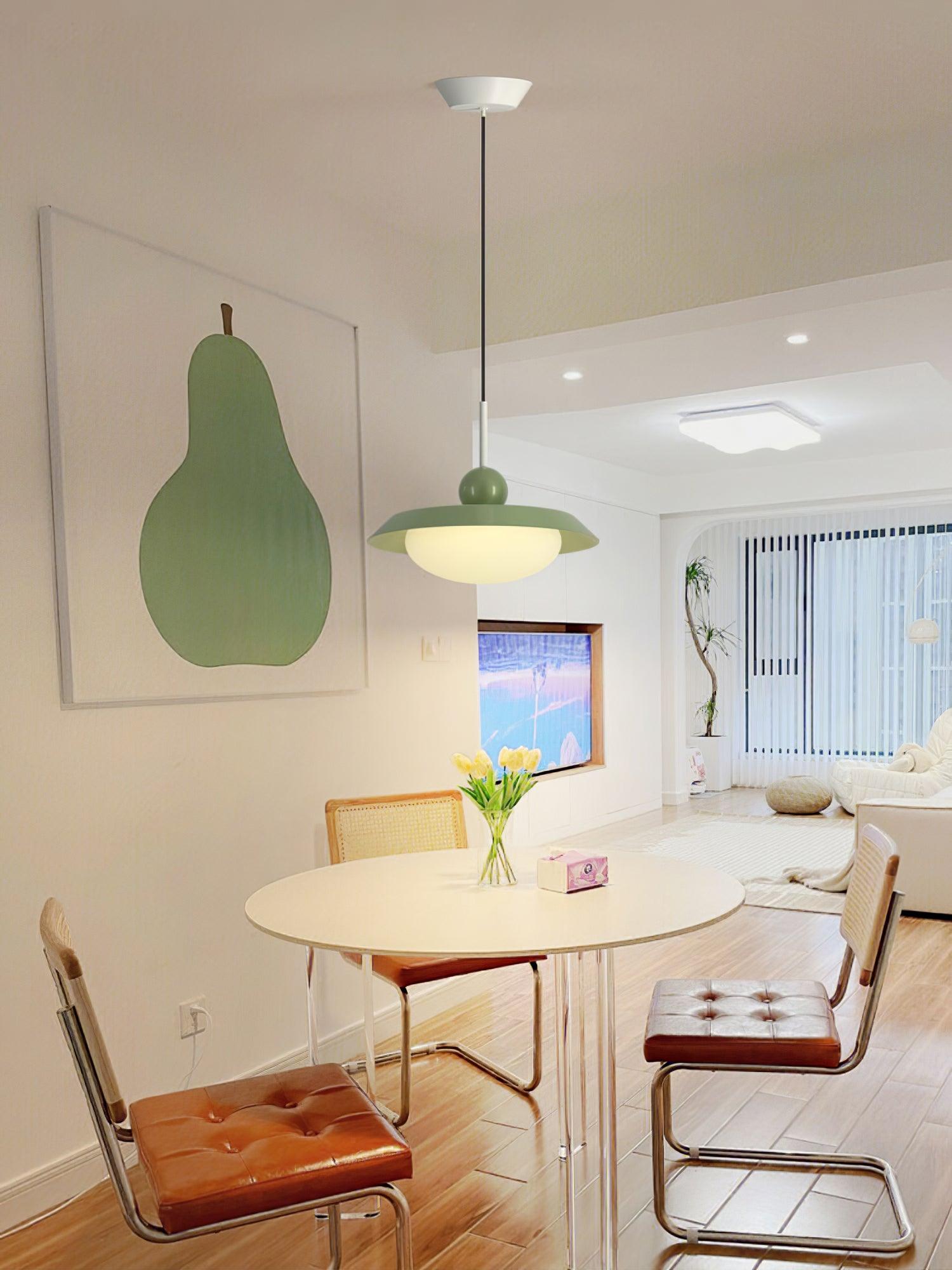 Modern Morandi Layered Pendant Lamp with Adjustable Swing Arm LED Acrylic Hanging Light