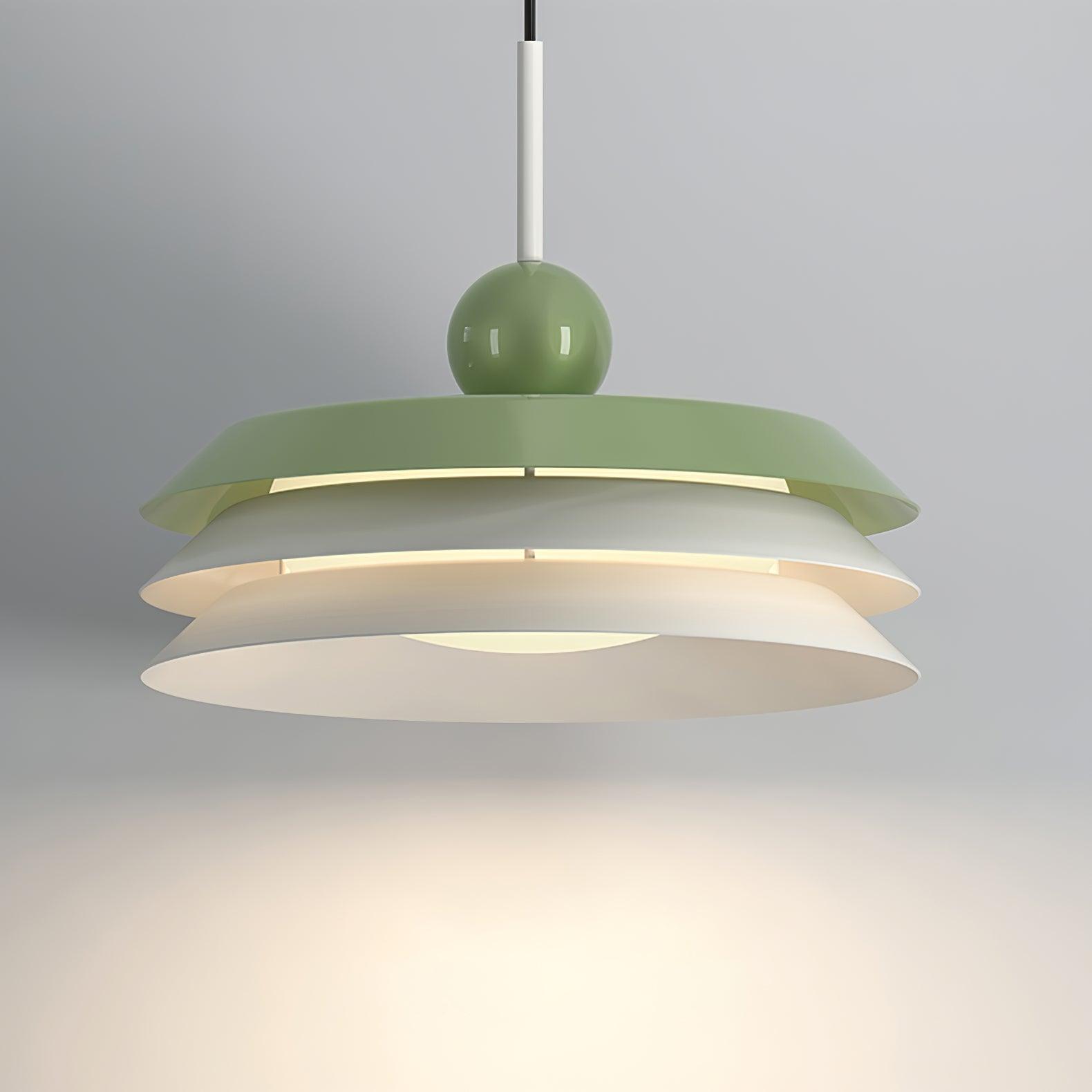 Modern Morandi Layered Pendant Lamp with Adjustable Swing Arm LED Acrylic Hanging Light