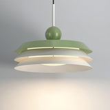 Modern Morandi Layered Pendant Lamp with Adjustable Swing Arm LED Acrylic Hanging Light