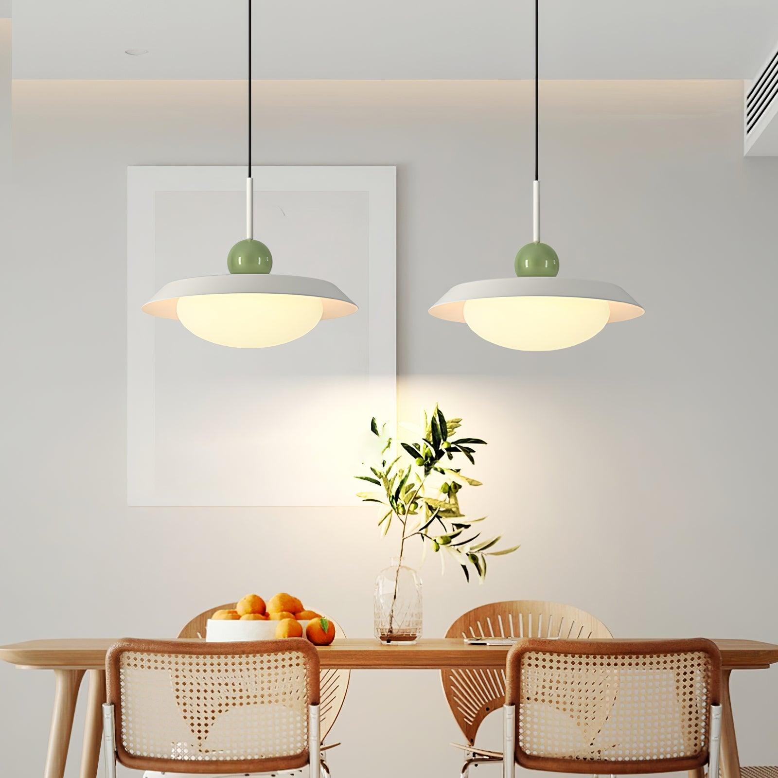 Modern Morandi Layered Pendant Lamp with Adjustable Swing Arm LED Acrylic Hanging Light