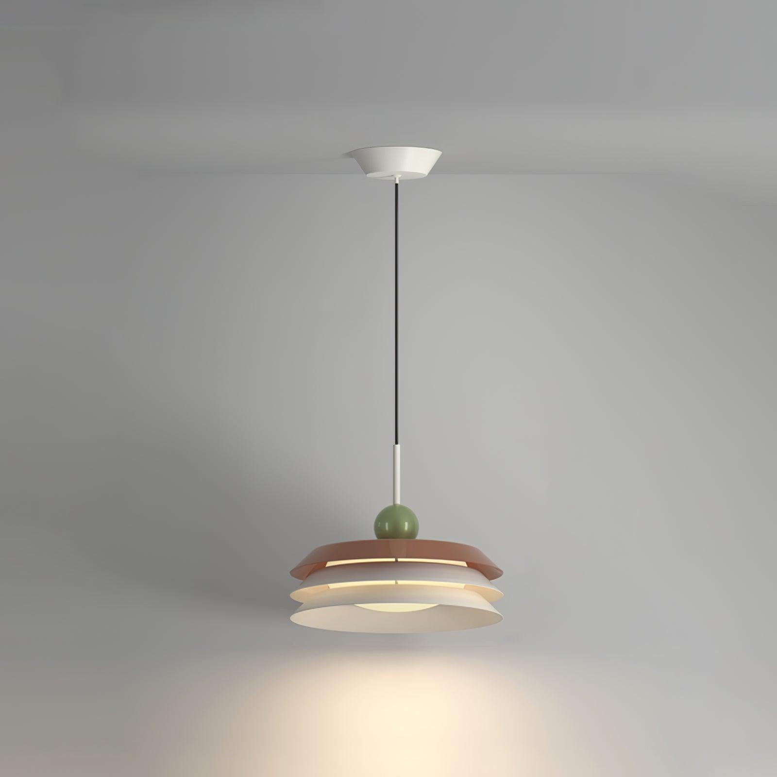 Modern Morandi Layered Pendant Lamp with Adjustable Swing Arm LED Acrylic Hanging Light
