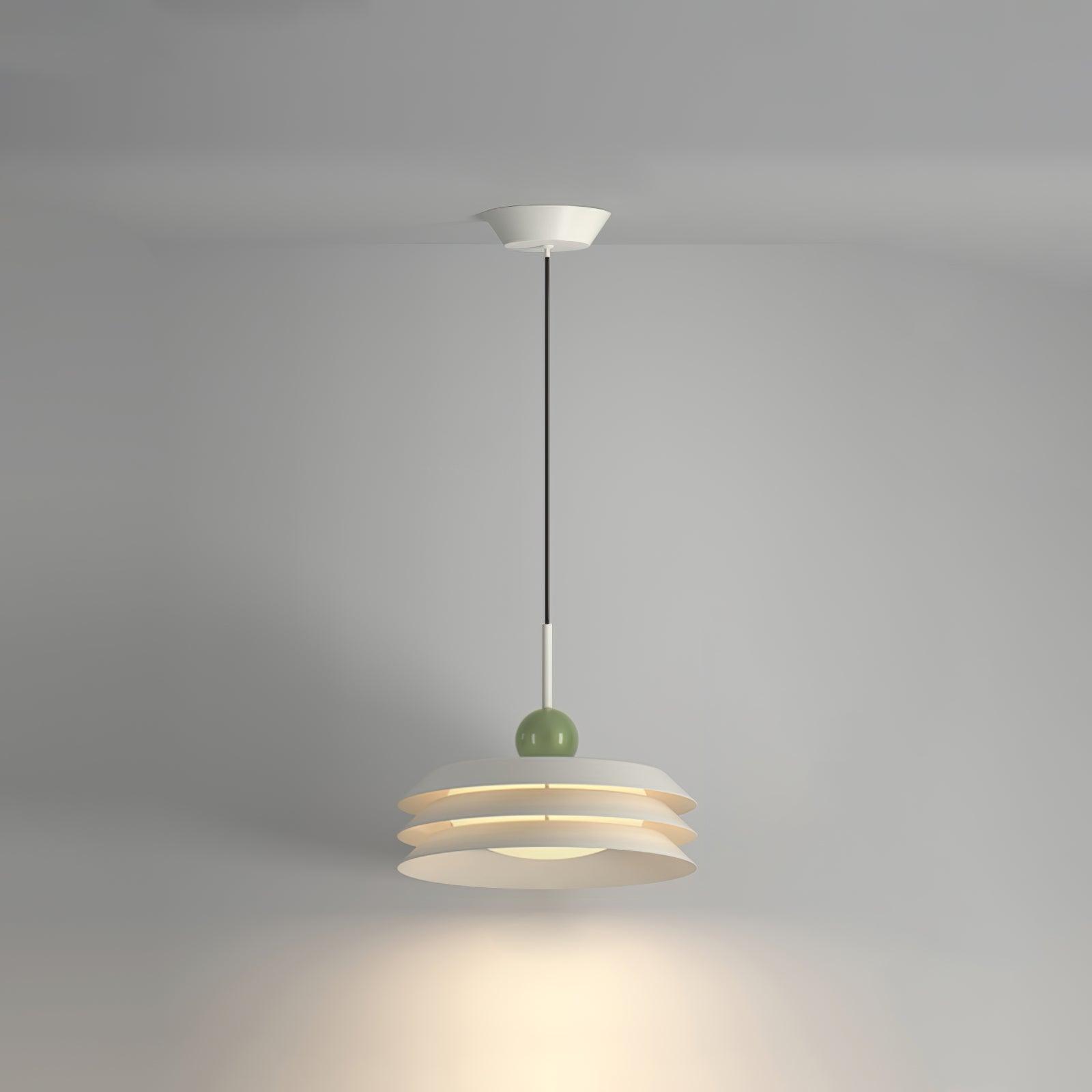 Modern Morandi Layered Pendant Lamp with Adjustable Swing Arm LED Acrylic Hanging Light
