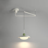 Modern Morandi Layered Pendant Lamp with Adjustable Swing Arm LED Acrylic Hanging Light