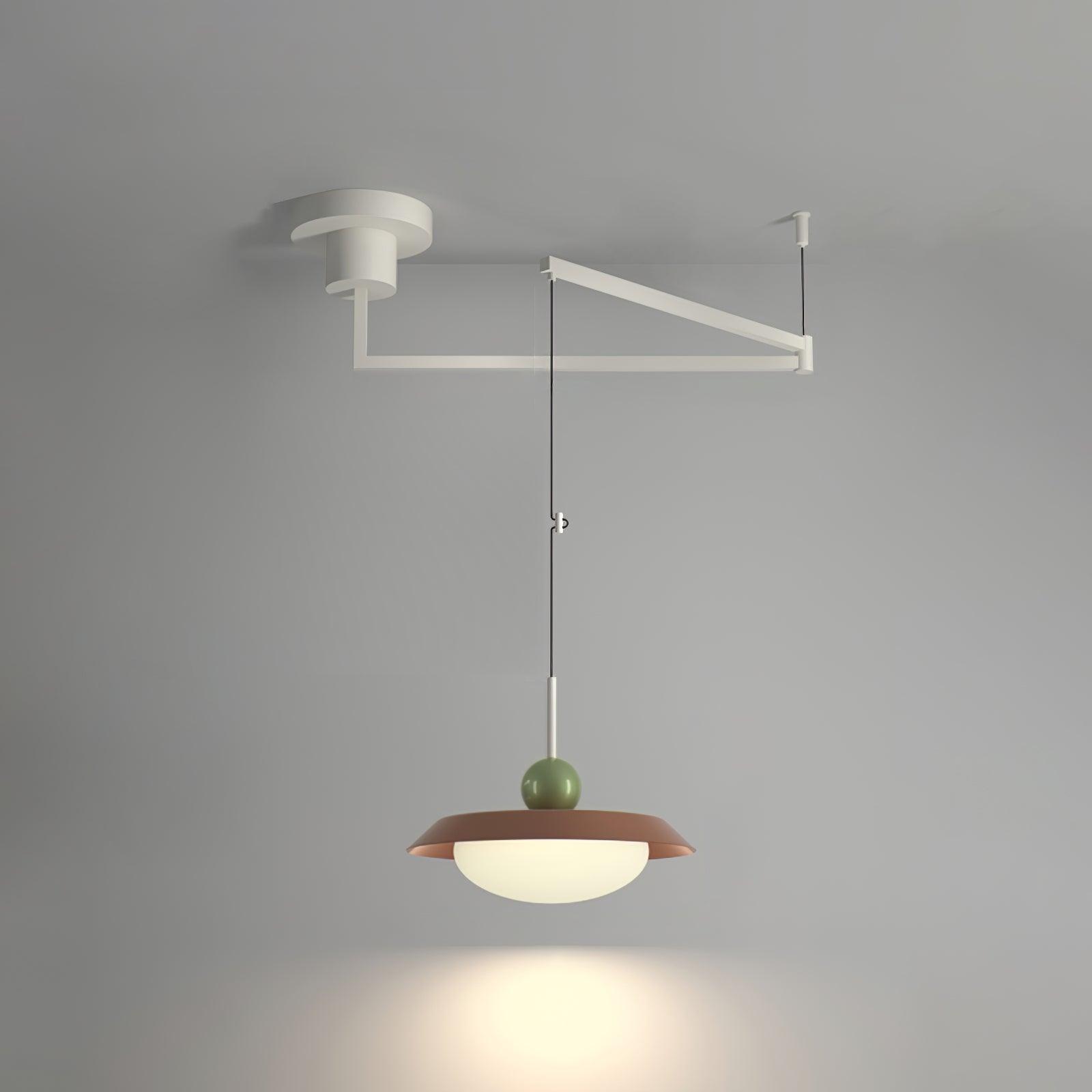 Modern Morandi Layered Pendant Lamp with Adjustable Swing Arm LED Acrylic Hanging Light
