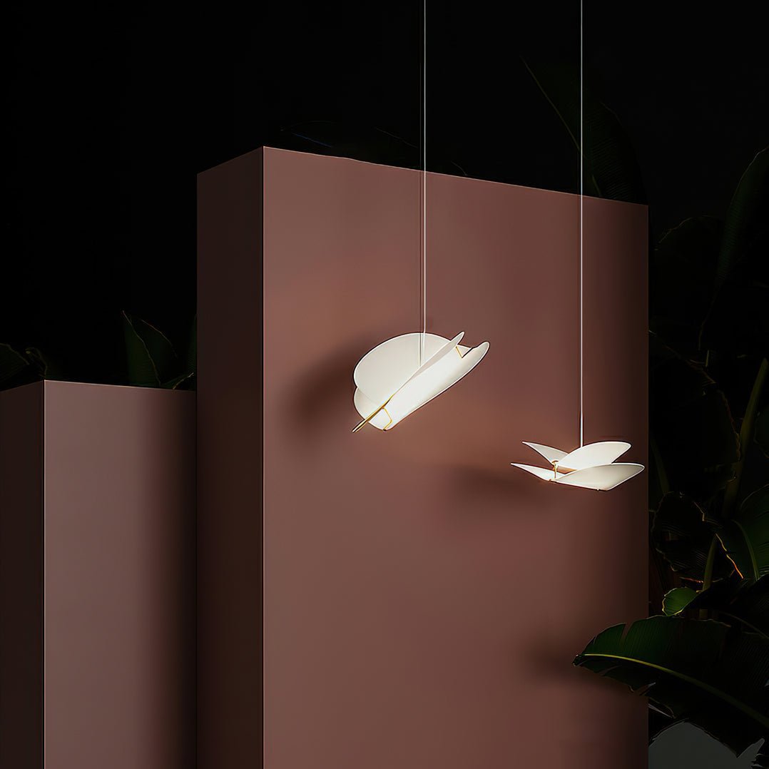 Modern Moth Wing Gold LED Pendant Light for Contemporary Interiors