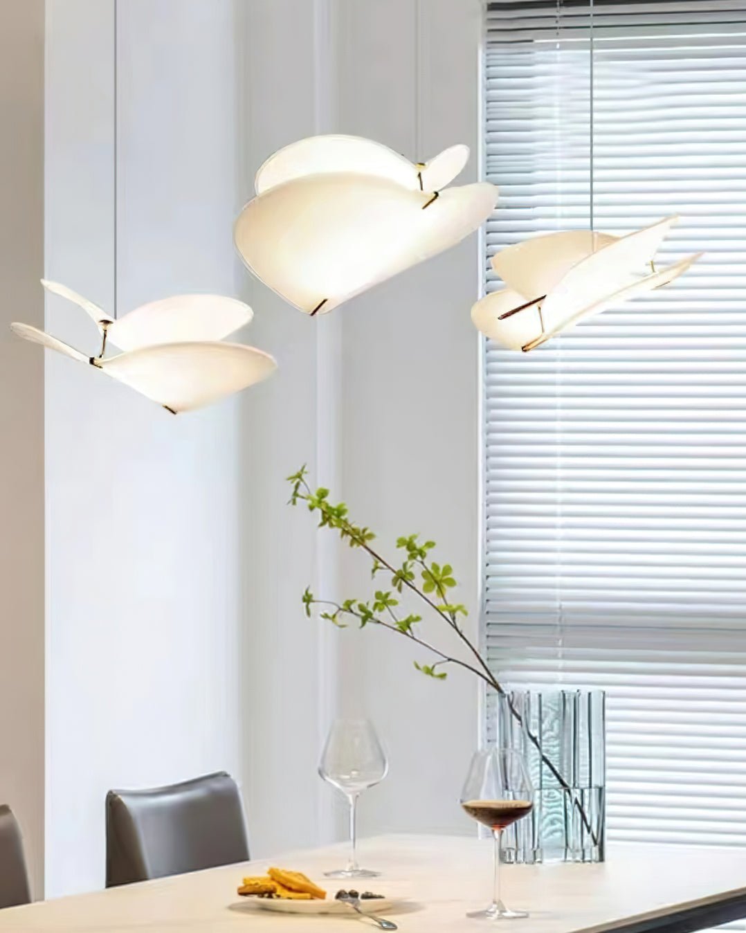 Modern Moth Wing Gold LED Pendant Light for Contemporary Interiors
