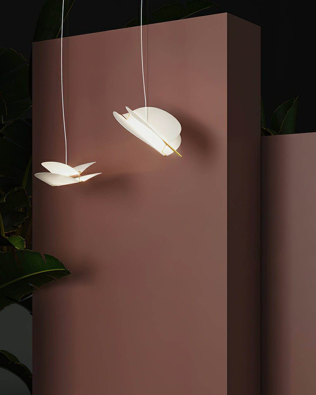 Modern Moth Wing Gold LED Pendant Light for Contemporary Interiors