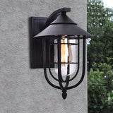 Modern Motion Sensor Outdoor Wall Sconce Iron and Glass Waterproof Retro Exterior Light for Porch