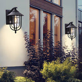 Modern Motion Sensor Outdoor Wall Sconce Iron and Glass Waterproof Retro Exterior Light for Porch