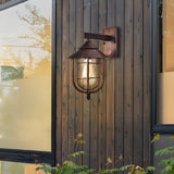 Modern Motion Sensor Outdoor Wall Sconce Iron and Glass Waterproof Retro Exterior Light for Porch