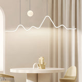 Modern Mountain Moon LED Linear Pendant Light for Dining Room with 3 Step Dimming