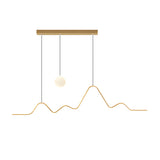 Modern Mountain Moon LED Linear Pendant Light for Dining Room with 3 Step Dimming