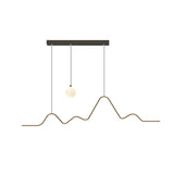 Modern Mountain Moon LED Linear Pendant Light for Dining Room with 3 Step Dimming