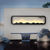 Modern Mountain Scenery LED Outdoor Wall Sconce Waterproof Black Rectangular Garden Yard Lighting