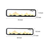 Modern Mountain Scenery LED Outdoor Wall Sconce Waterproof Black Rectangular Garden Yard Lighting