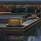 Modern Mountain Shape Outdoor Post Light IP65 Waterproof Garden Landscape Pillar Lamp LED Warm White