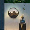 Modern Mountain View LED Outdoor Wall Sconce Waterproof Round Garden Porch Lighting