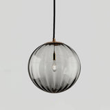 Modern Mouth Blown Glass Globe Pendant Light with Adjustable Metal Stalk for Indoor Ceilings