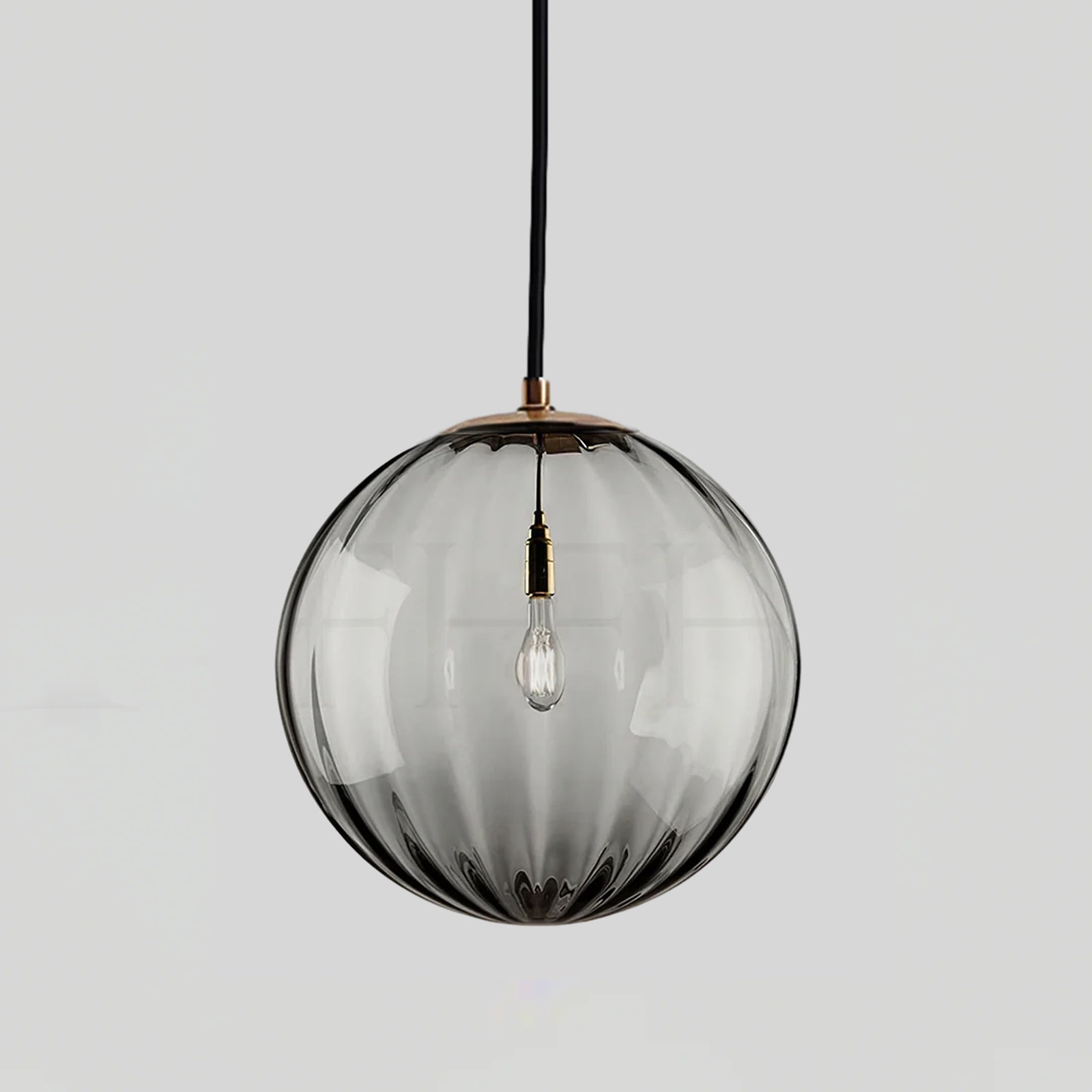 Modern Mouth Blown Glass Globe Pendant Light with Adjustable Metal Stalk for Indoor Ceilings