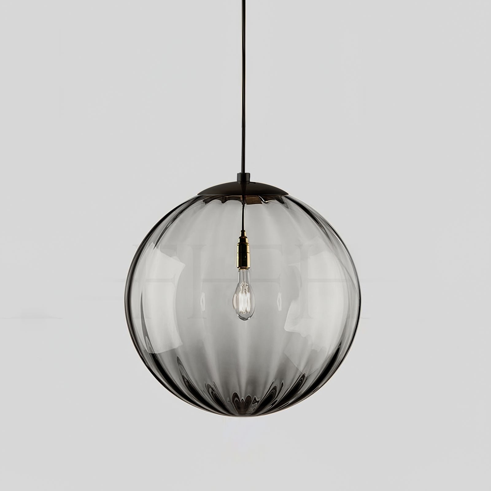 Modern Mouth Blown Glass Globe Pendant Light with Adjustable Metal Stalk for Indoor Ceilings