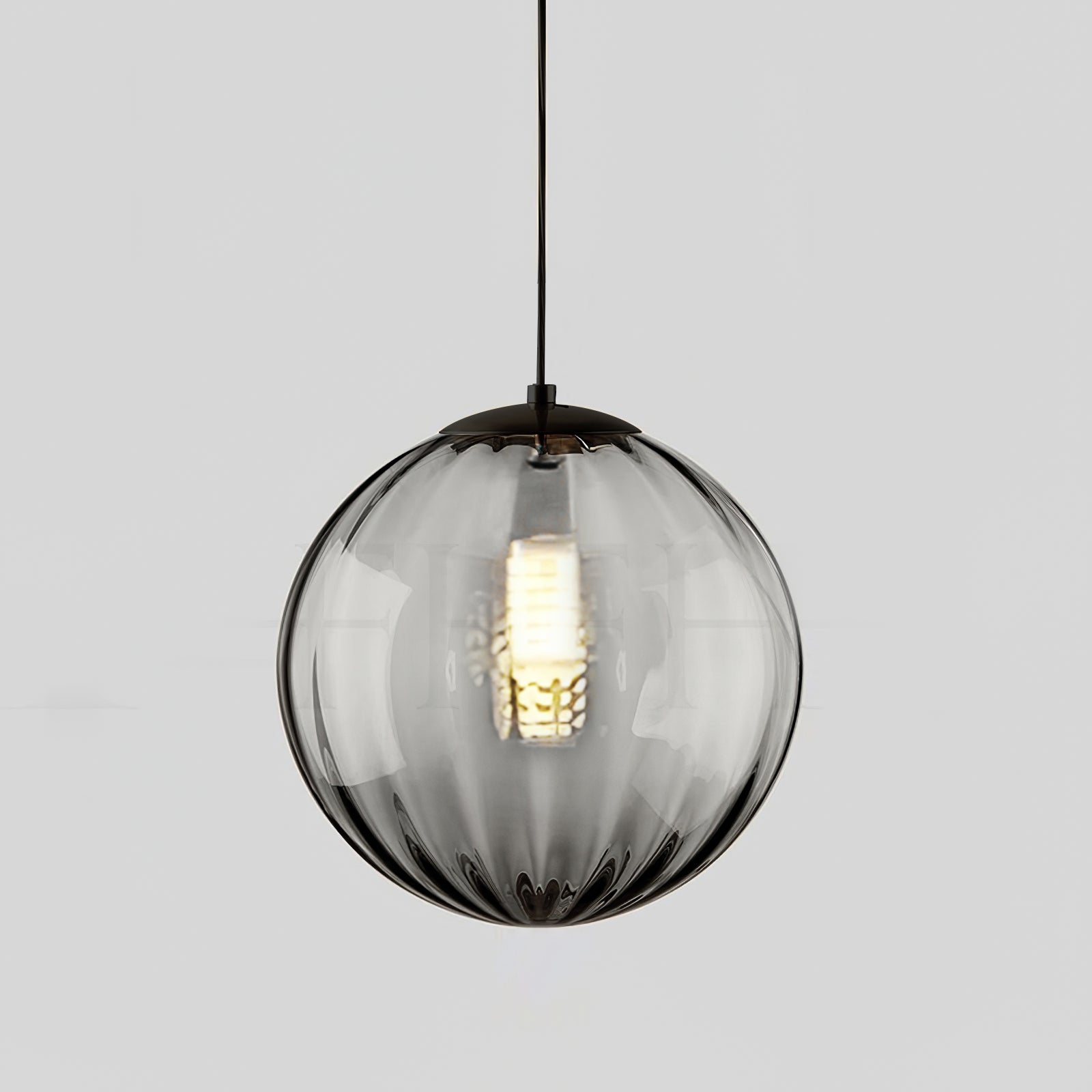 Modern Mouth Blown Glass Globe Pendant Light with Adjustable Metal Stalk for Indoor Ceilings