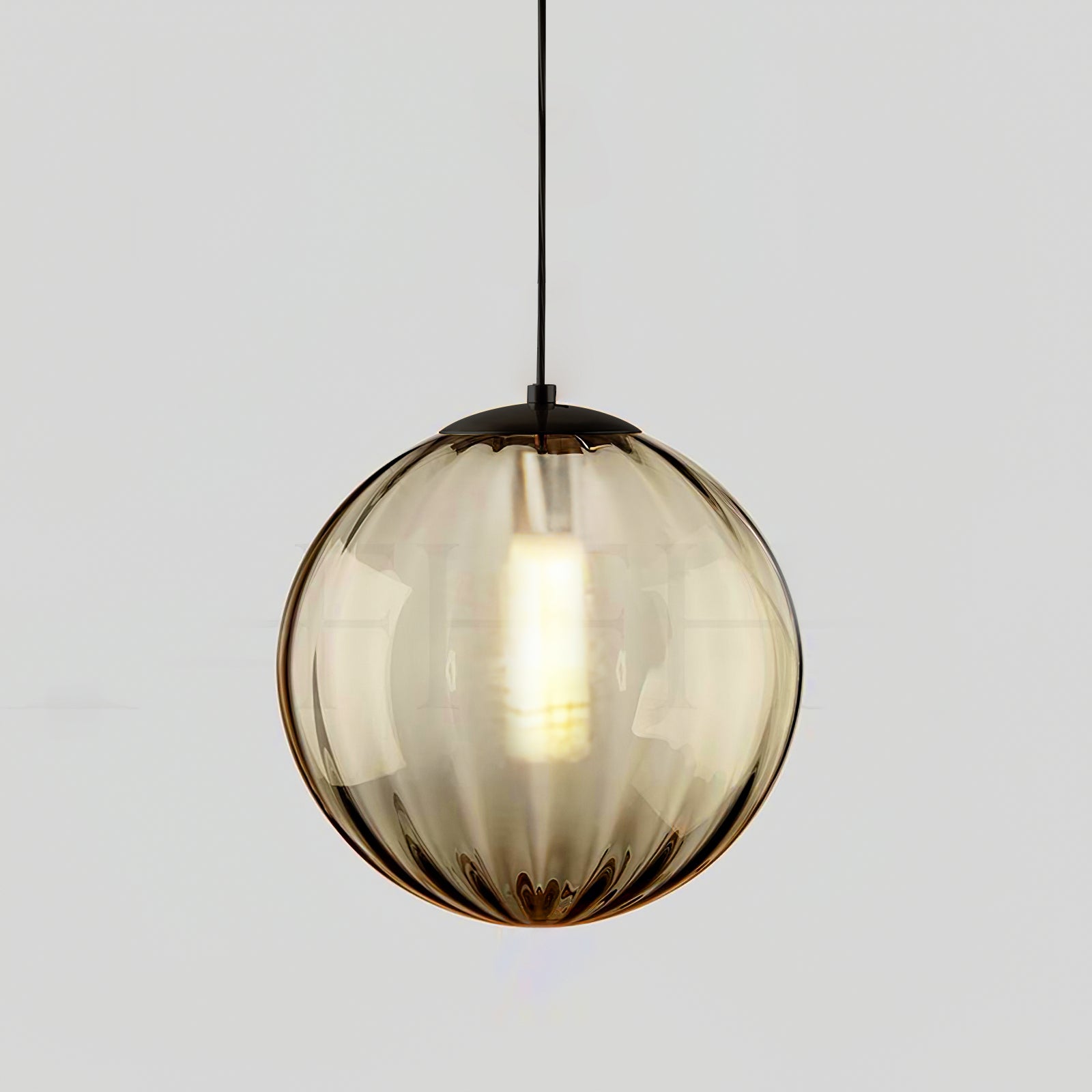 Modern Mouth Blown Glass Globe Pendant Light with Adjustable Metal Stalk for Indoor Ceilings