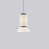 Modern Mulberry Silk Lantern Pendant Light White Fabric Chandelier with Oak Wood Ring