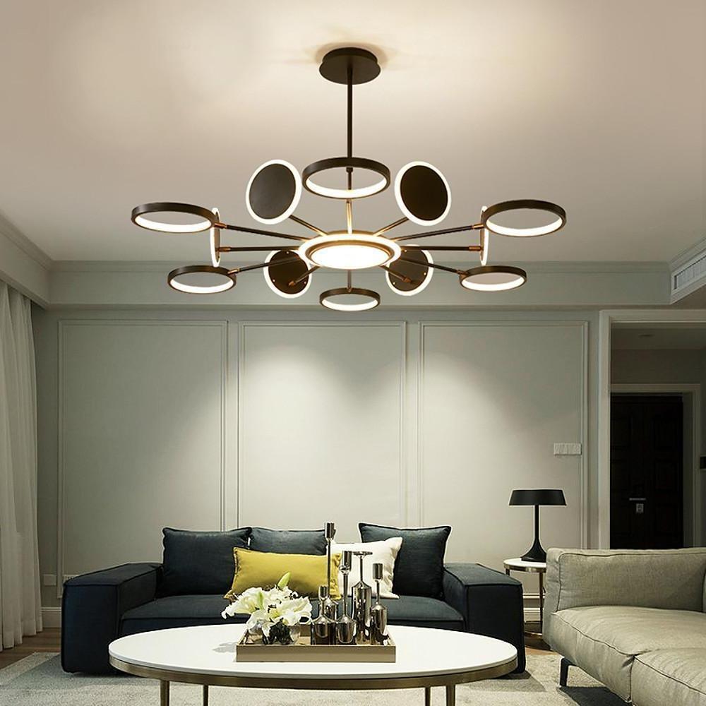 Modern Multi Circle LED Pendant Light Acrylic Aluminum Chandelier for Dining Room and Kitchen