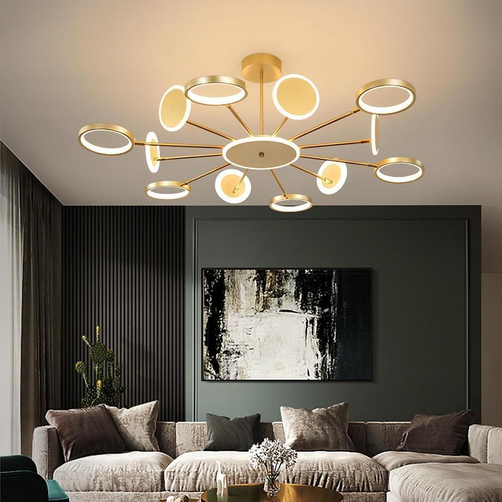 Modern Multi Circle LED Pendant Light Acrylic Aluminum Chandelier for Dining Room and Kitchen