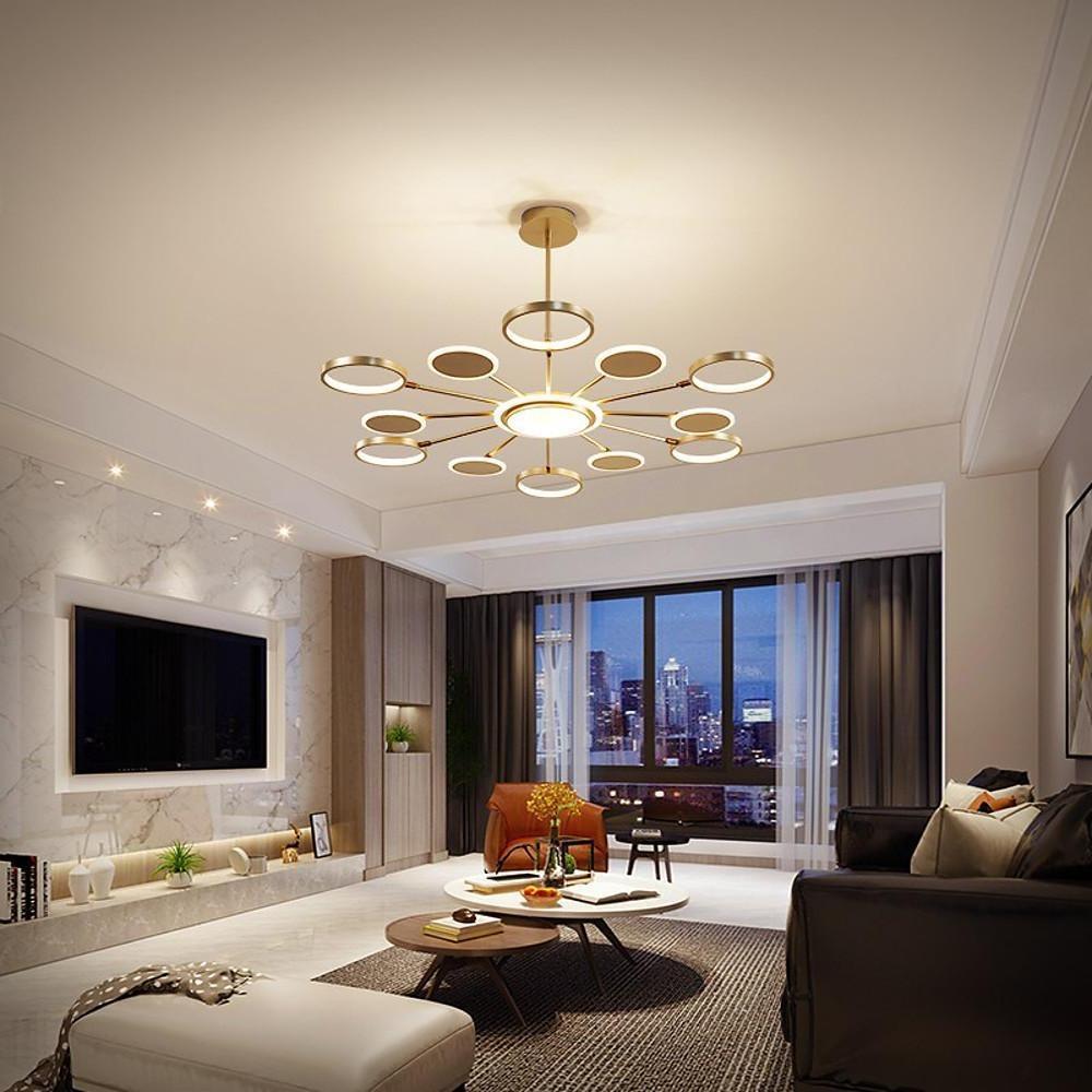Modern Multi Circle LED Pendant Light Acrylic Aluminum Chandelier for Dining Room and Kitchen