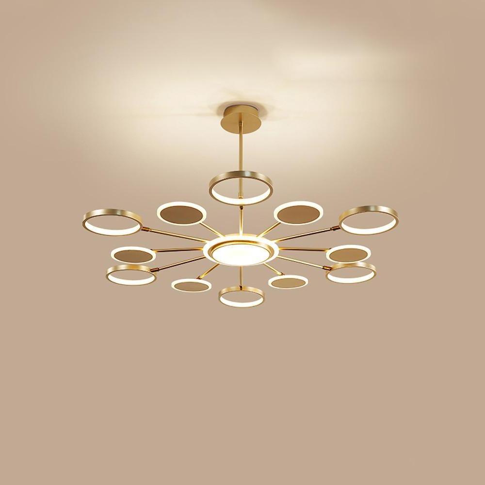 Modern Multi Circle LED Pendant Light Acrylic Aluminum Chandelier for Dining Room and Kitchen