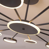 Modern Multi Circle LED Pendant Light Acrylic Aluminum Chandelier for Dining Room and Kitchen