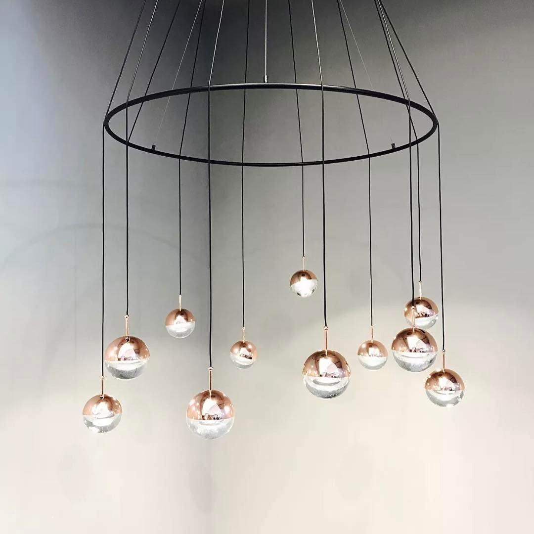 Modern Multi Head Glass Sphere LED Pendant Light for Restaurant and Home Decor
