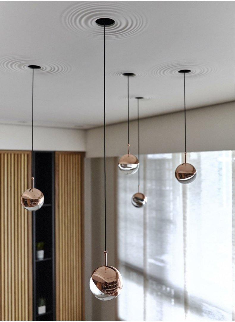 Modern Multi Head Glass Sphere LED Pendant Light for Restaurant and Home Decor