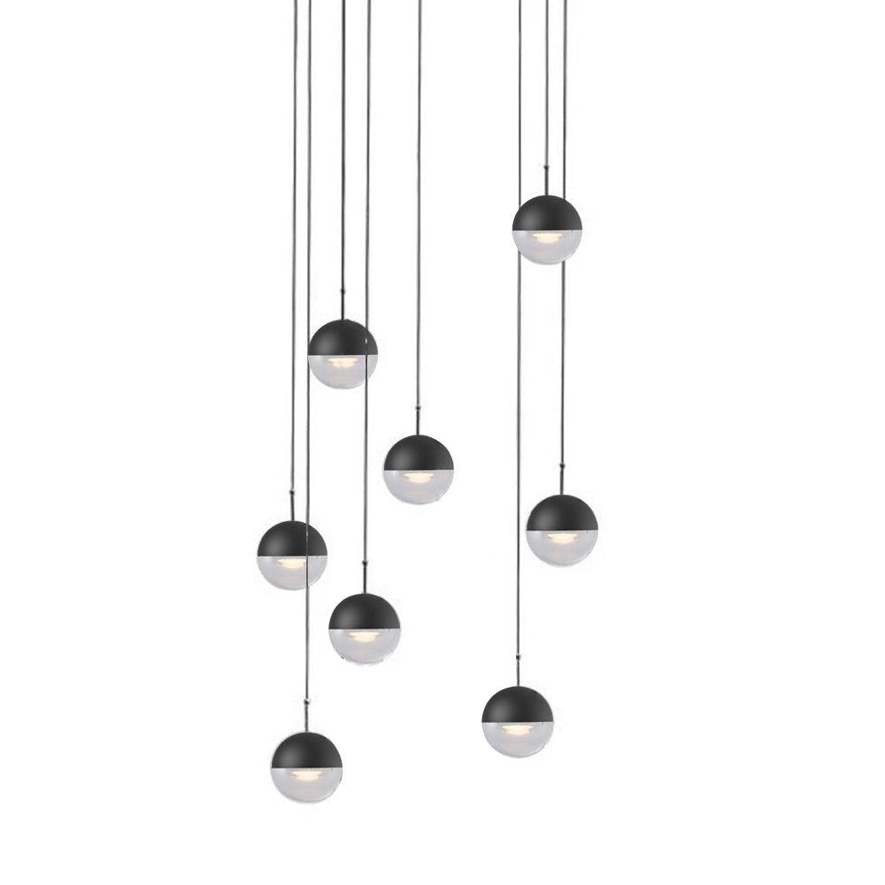 Modern Multi Head Glass Sphere LED Pendant Light for Restaurant and Home Decor