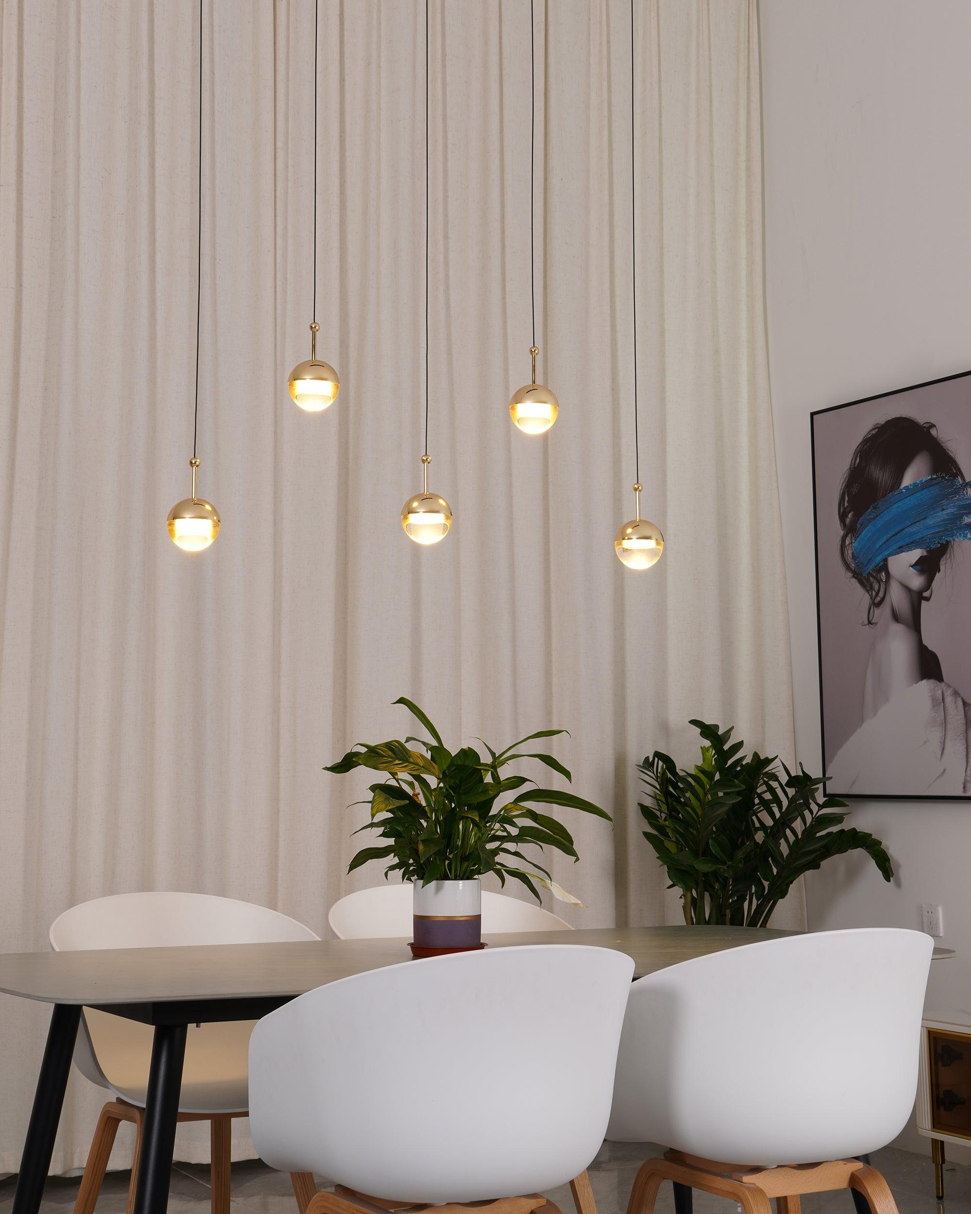 Modern Multi Head Glass Sphere LED Pendant Light for Restaurant and Home Decor