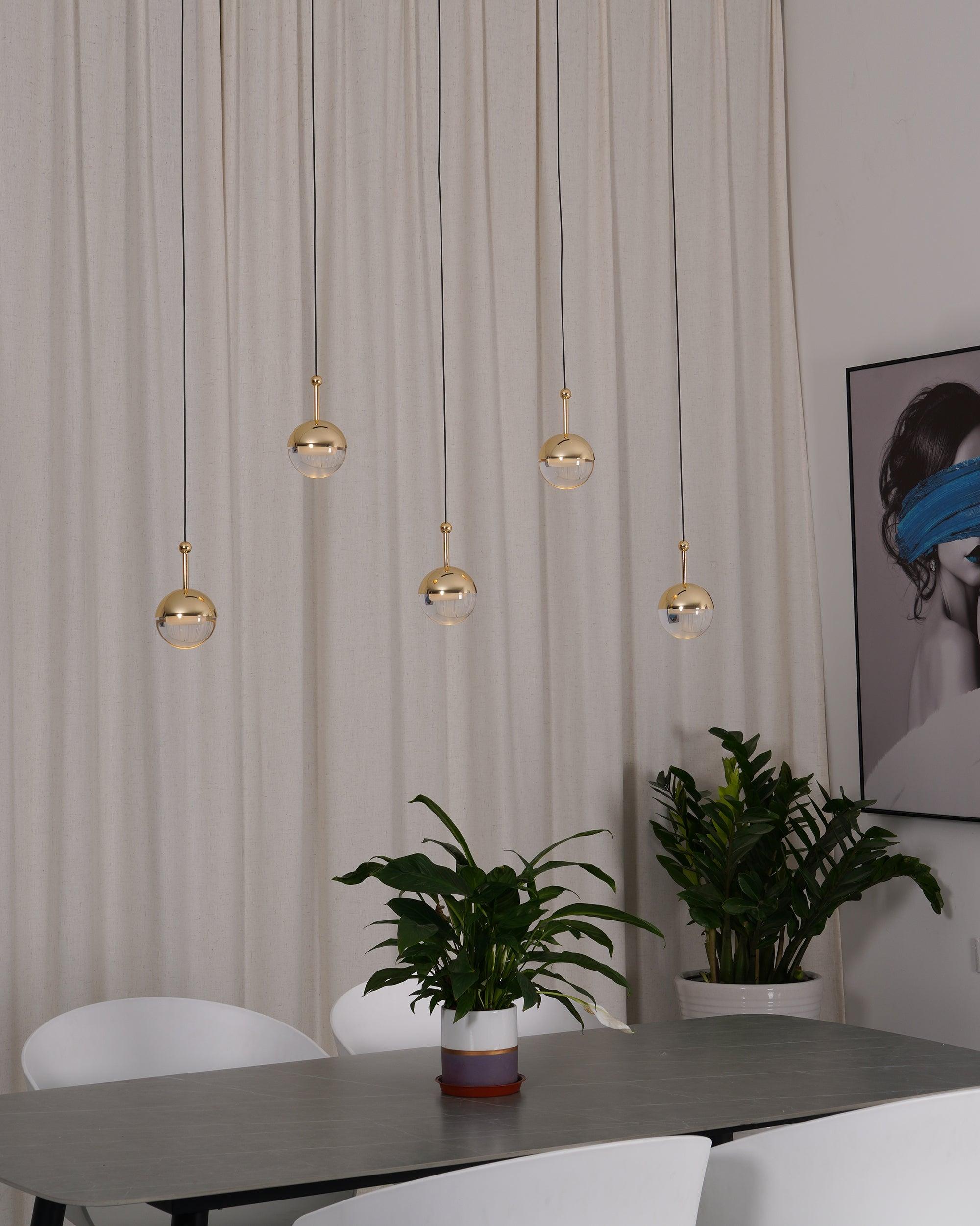 Modern Multi Head Glass Sphere LED Pendant Light for Restaurant and Home Decor