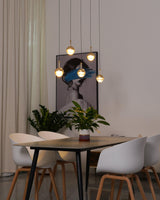 Modern Multi Head Glass Sphere LED Pendant Light for Restaurant and Home Decor