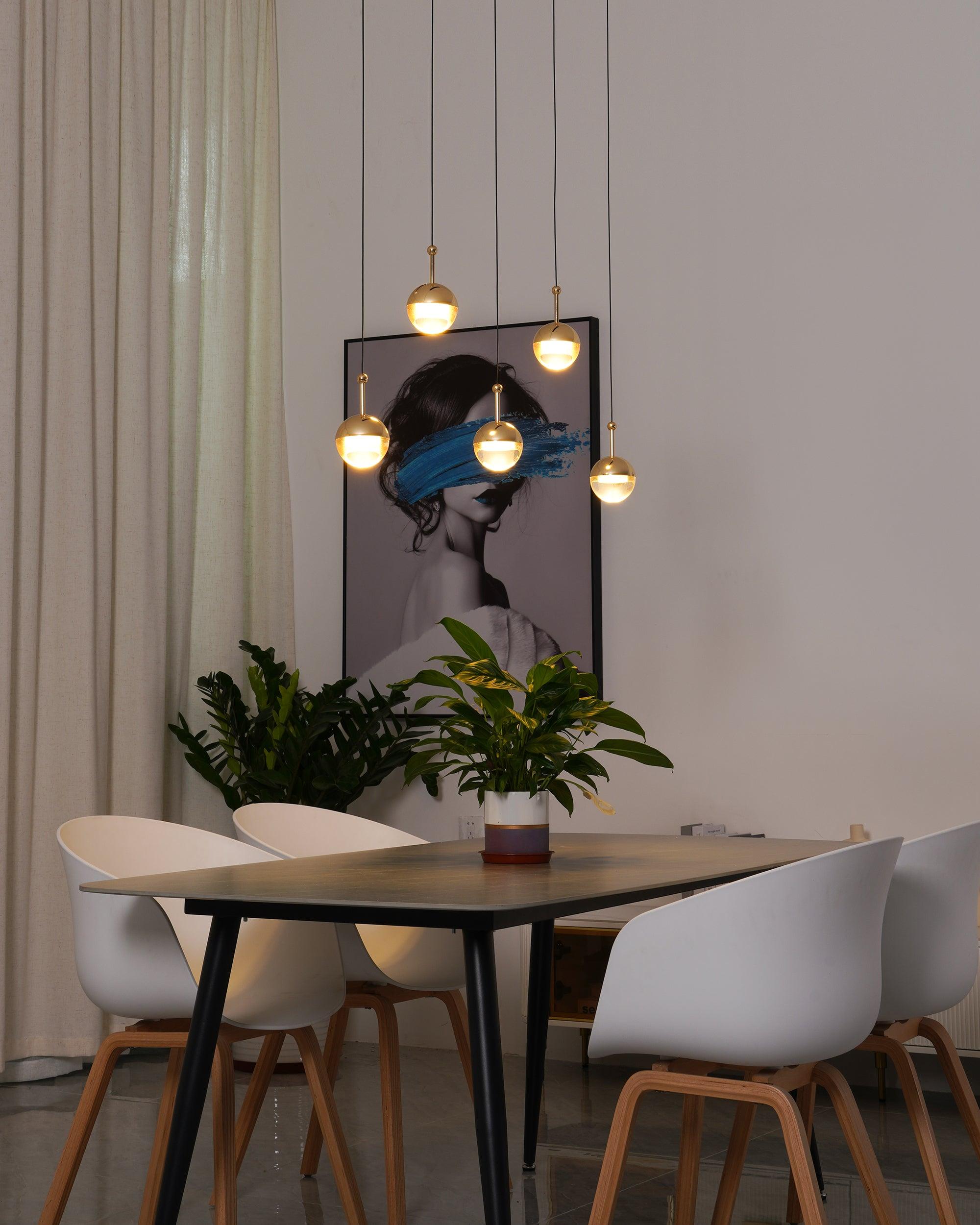 Modern Multi Head Glass Sphere LED Pendant Light for Restaurant and Home Decor