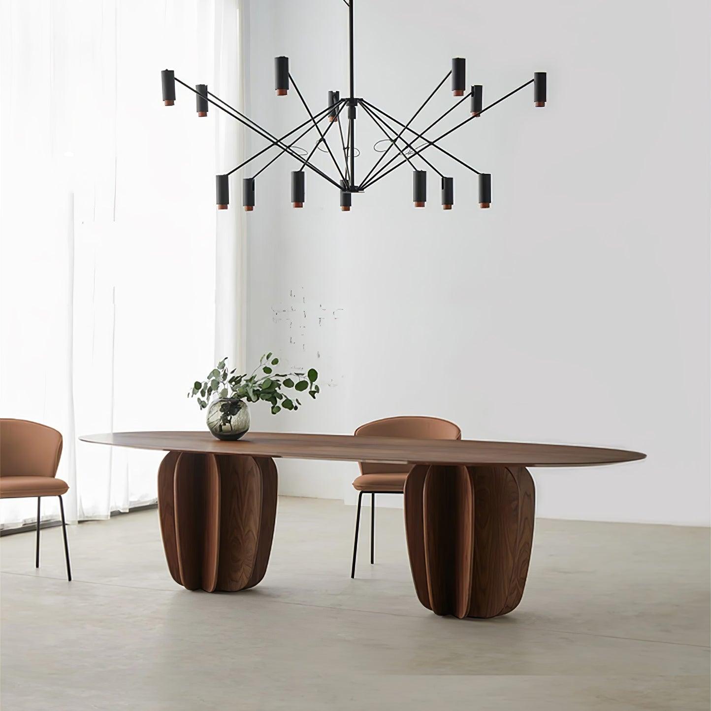 Modern Multi Head LED Pendant Light Adjustable Industrial Black and Red Chandelier