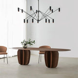 Modern Multi Head LED Pendant Light Adjustable Industrial Black and Red Chandelier