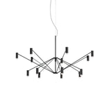 Modern Multi Head LED Pendant Light Adjustable Industrial Black and Red Chandelier