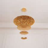 Modern Multi Layered LED Chandelier with Gold Foil Finish for Luxury Interior Lighting